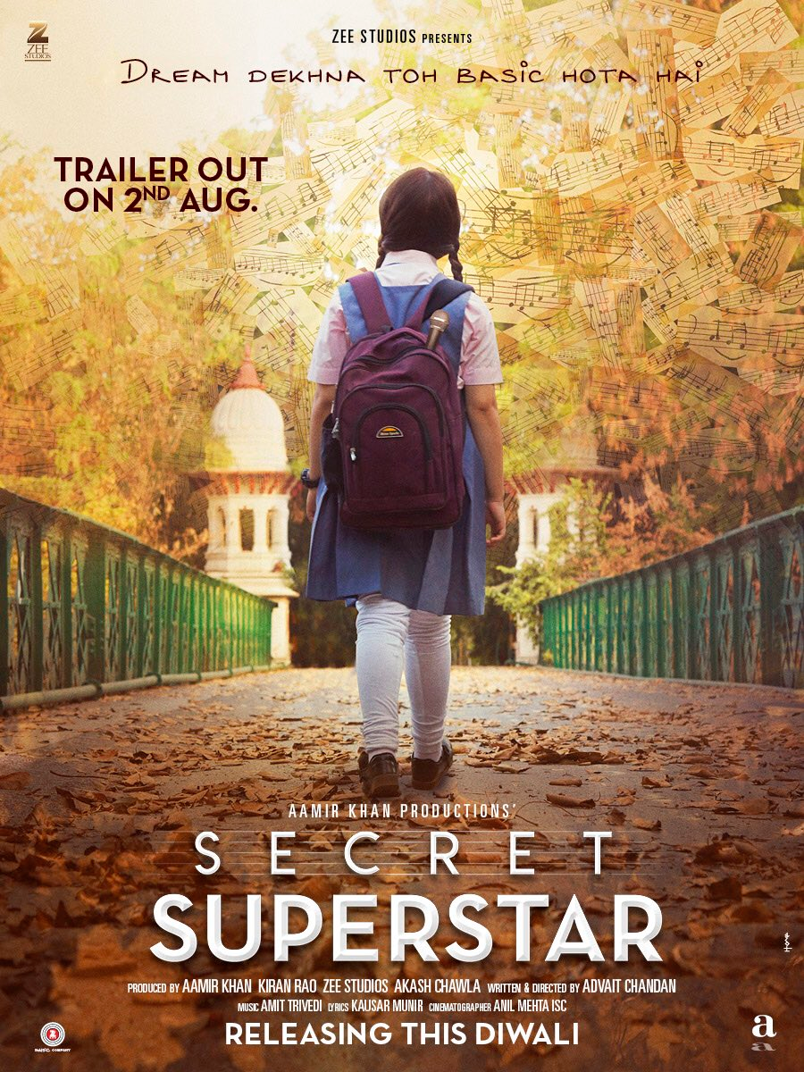 Aamir Khan movie Secret Superstar new poster, starring  Zaira Wasim released