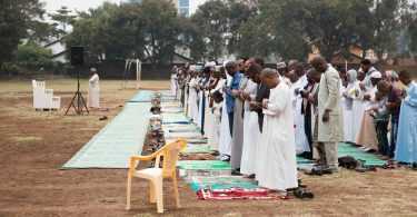Muslims praying during the Eid al-Adha celebration at Kenya