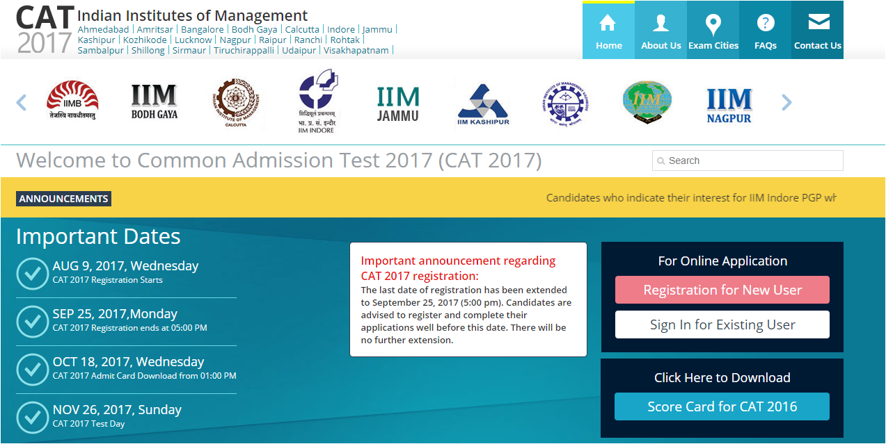 CAT 2017 IIM online registration ends today after 5 pm; Register now at iimcat.ac.in