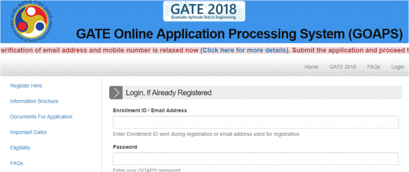 GATE Registration 2018 ends on 5th October; Now register at Gate.iitg.ac.in