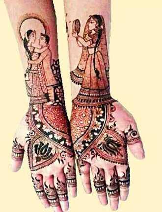 Karwa Chauth latest Mehndi Design photos for hands and foot
