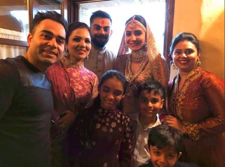 Virat Kohli and Anushka Sharma with close relatives