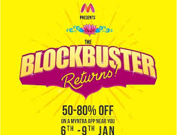 Myntra’s blockbuster sale to start tonight until 9th January.