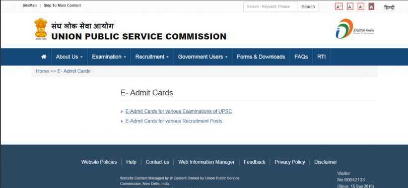 UPSC E-Admit Cards for Economic and Statistical exams 2018 are out on their Official Website