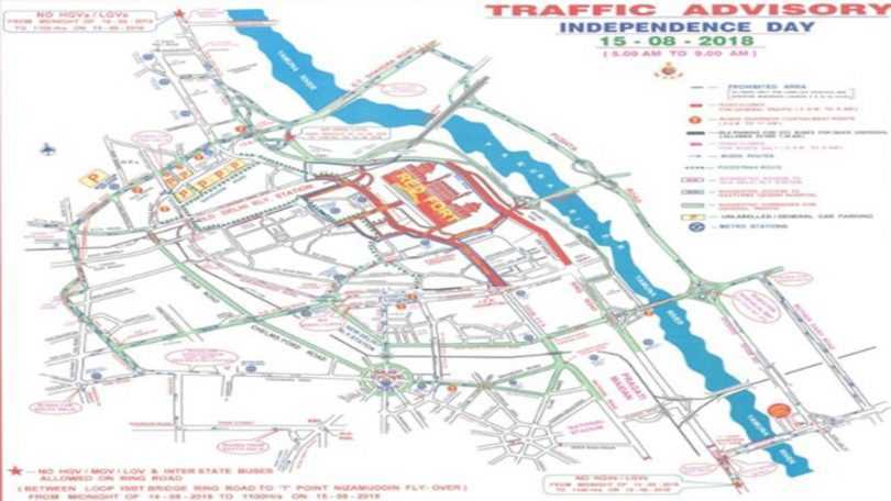 Independence Day 2018 Delhi road diversion and route restrictions