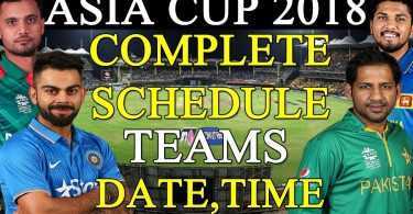 Asia Cup 2018 Full Squad List, Online Streaming, and Timings