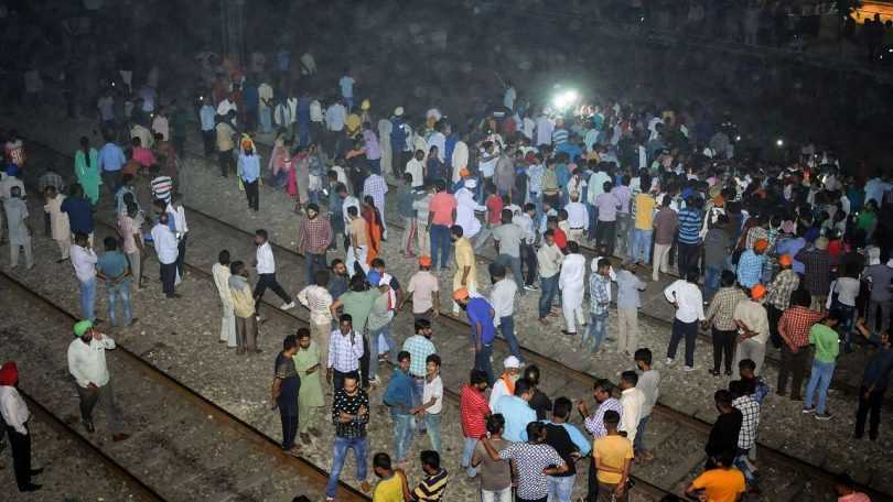 Train runs over people celebrating Dussehra near Amritsar, over 60 dead