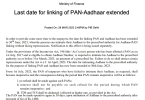 Income Tax Department Extends PAN-Aadhaar Linking Deadline to 30th June, 2023